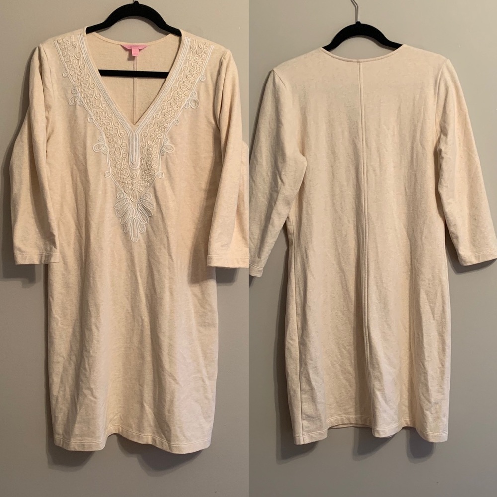 NWOT Lilly Pulitzer cream sweater dress • Large